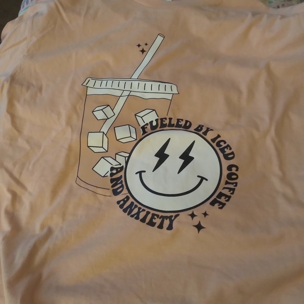 Peach Iced Coffee Graphic Tee - Short Sleeve